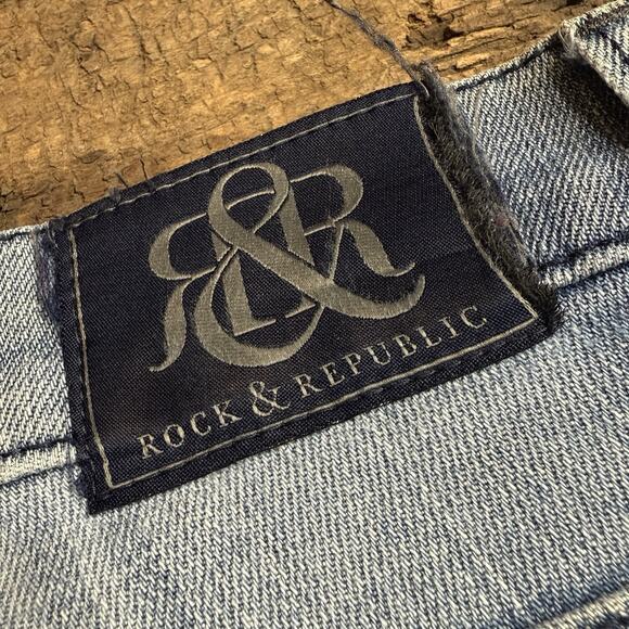 Rock & Republic Kasandra Women’s Studded Light Wash Jeans 6M Bootcut Designer - Picture 10 of 13